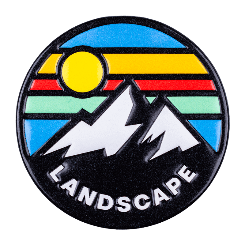 FlexStyle Domed Metallic mountain landscape emblem