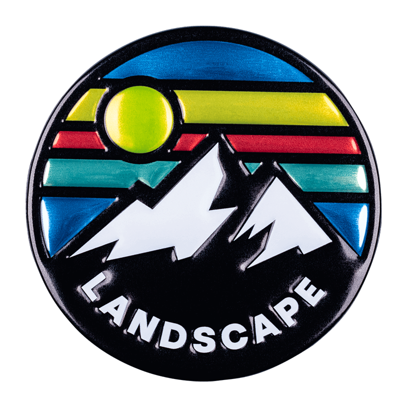 FlexStyle Flat Metallic mountain landscape emblem