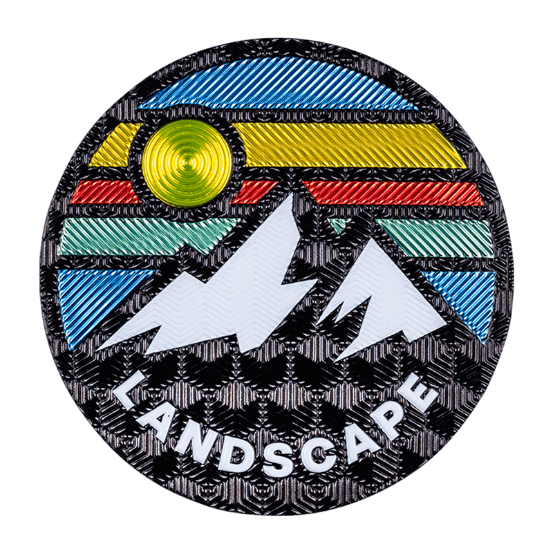 FlexStyle Textured Metallic mountain landscape emblem